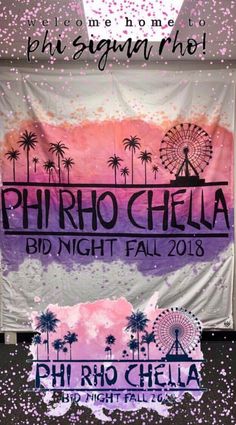 a sign that says phhro chella and night fall 2013 with palm trees in the background