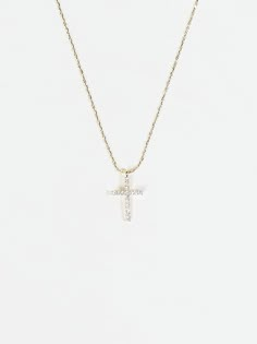 18k Gold Cross Necklace | ARULA Affordable Everyday Cross Pendant Necklace, Cheap Silver Cross Pendant Charm Necklace, Cheap Crucifix Necklace Gift, Confirmation Necklace, Pandora Necklace, Preppy Jewelry, Christian Necklace, Gold Girl, Rhinestone Cross