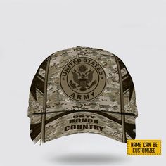 US Army Baseball Caps Duty Honor Country, Custom Army Hats, Personalized Name Veterans, Gifts For Military Personnel – Excoolent The Baseball Cap is the ultimate accessory for sporty style and sun protection. Crafted with both fashion and function in mind, it features a classic design that complements various outfits. Made from high-quality materials, it offers... Fitted Caps Us Army Veteran, Military Style Baseball Cap With Curved Brim, Military Style Sports Hat With Flat Bill, Military Style Flat Bill Sports Hat, Army Values, Veterans Gifts, Army Hats, Army Hat, Army Cap