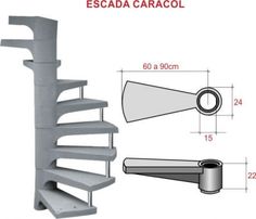 the spiral staircase is shown with measurements for each section and an additional set of steps