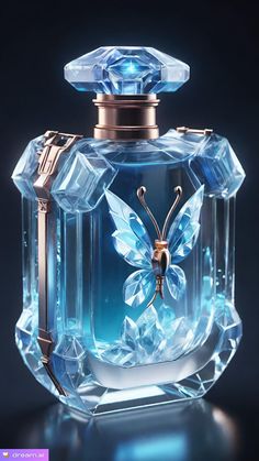 the perfume bottle is shaped like a butterfly