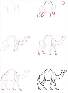 how to draw a camel step by step