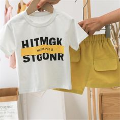 2-piece Letter Pattern T-shirt & Short Skirt for Toddler Girl - PrettyKid Affordable Clothes, Letter Patterns, Short Skirt, Girls Jeans, Season Summer, Set Dress, Childrens Clothes, 2 Piece, Toddler Girl