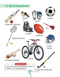 an image of sports equipment in english