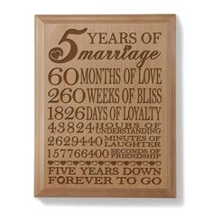 5th Anniversary Ideas, Wedding Anniversary Gift Ideas, Bday Gifts For Him, 5th Wedding Anniversary Gift, 5 Year Anniversary Gift, Anniversary Gift Ideas, Wood Anniversary Gift, Wood Anniversary, Couple Stuff