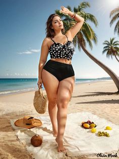 Olivia Mark - Flattering Plus Size Bikini Set: Womens Ditsy Floral Print Tie Front Bra & Ruched Panty Swimsuit Ensemble Ditsy Floral Print, Printed Ties, Ditsy Floral, Olivia Mark, Collar Styles, Floral Print, Floral Prints, Plus Size, Bra