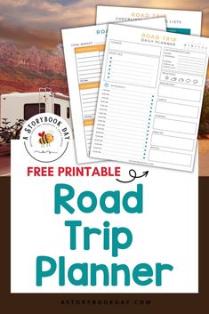 road trip planner with the text free printable