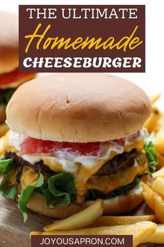 This is the ultimate homemade cheeseburger recipe. Homemade burgers are the best because they are less greasy and so much cheaper than any restaurant burger. These beef patties are seasoned perfectly. And because these cheeseburgers are fresh, the meat is actually flavorful on the inside (not just the surface of the patties). Best Beef Burgers Recipe, Homemade Burgers Patties, Best Homemade Cheeseburger, Best Beef Burger Recipe, Beef Burger Recipes, Cheeseburger Recipes Homemade, Beef Burger Recipe, Joyous Apron, Burger Homemade