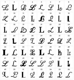 the upper and lowercase letters are all in different styles, with numbers on each side