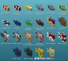 an image of different types of pixelons