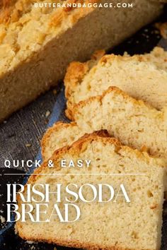 quick and easy irish soda bread recipe with text overlay that reads quick and easy irish soda bread