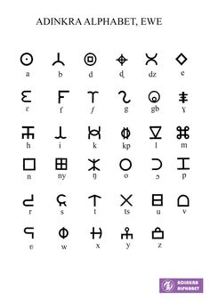 an ancient alphabet is shown in black and white