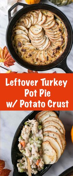 leftover turkey pot pie with potato crust