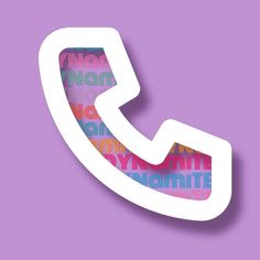 an image of a white phone on a purple background