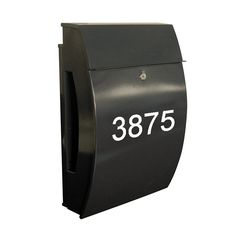 a black mailbox with the number 3815 on it's front and bottom