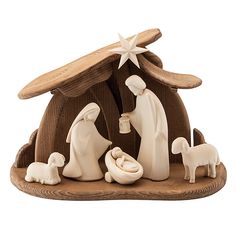 a nativity scene with the birth of jesus