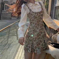 church outfit Autumn and Winter High-Grade Chanel Style Jacquard Dress Shirt Floral Skirt Retro Two-Piece Fashion Suit Light Academia Outfit, Twofer Dress, Academia Aesthetic Outfit, Style Roots, Light Academia Aesthetic, Romantic Academia, Academia Outfits, Academia Style, Preppy Fashion