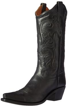 PRICES MAY VARY. The fashionable Old West Boots LF1579 boots have a modern leather construction while still offering a classic Western style. Distressed leather upper with smooth leather underlay. Snip toe. Features a fancy Western stitching on shaft. Hand-corded medallion. Aerosmith Outfit, Free Spirit Outfits, Boots For Wedding, Spirit Outfits, Stagecoach Outfits, Old West Boots, Black Cowgirl Boots, West Boots, Women Boot