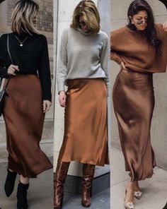 Satin Skirt Outfit, Skirt Tulle, Outfit Chic, Mode Inspo, Fashion Event, Fall Fashion Outfits