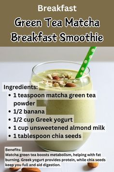 green tea matcha breakfast smoothie recipe