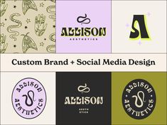 the logos for custom brand and social media design