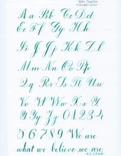 the upper and lower part of a handwritten script