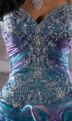 OMG!!! <3 the colors, material, crystals! Tags : Quinceanera Dress.  Spaghetti Straps.  Quinceanera Gown فستان سهرة, Beauty Dress, Quinceanera Dresses, Mode Inspiration, Beautiful Gowns, Formal Gowns, Fancy Dresses