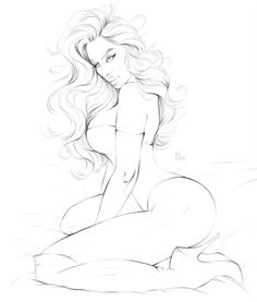 Drawing Of A Pen, Line Art Of A Woman, Kneeling Pose, Wedding Wallpaper, Quotes Wedding, Female Artwork, Body Shape Drawing, Art Hair