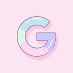 the letter g in pastel colors on a pink background