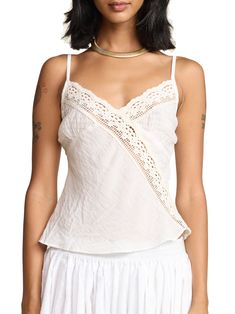 This classic cami effortlessly combines comfort and style, providing a soft and breathable fit for all-day wear. A fun summer twist on our classic Rio Camisole with sheer cotton gauze cups. 100% rayon body, 100% cotton lace and chest Made in Los Angeles Save Energy: cold water wash and air dry (or tumble dry low) Rishika is 5'9 and wears a X-Small Socks And Sandals, Kids Sale, Fun Summer, Cotton Lace, Spring Collection, Skirt Pants, Air Dry, Face And Body, Save Energy