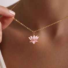 Welcome to the Magical World of PKJewelry Flower Pendant Necklace Enamel Lotus Flower Necklace is perfect as a special gift for her. This Flower of Life Necklace is a great choice as a gift for Mother's Day, Birthday, Anniversary, Valentines Day, Christmas. Our high quality products are specially prepared for you with great care. The gold plating on it is much thicker than other platings. Therefore, it is a nice gift to be used for a long time. Our products do not tarnish and are anti-allergic. Lotus Flower Necklace, Lotus Necklace, Lotus Pendant, Gold Lotus, Gifts Bridesmaid, Special Gifts For Her, Necklace Flower, Etsy Bridesmaid Gifts, Christmas Gift For Her