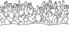a crowd of people raising their hands in the air