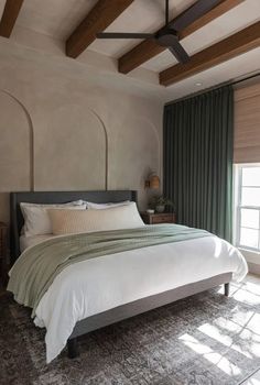 How to limewash walls: a detailed step-by-step tutorial with tips and tricks. Transform your walls with this fun and classic technique! #homebedroomrefresh Modern Mediterranean Bedroom, Limewash Walls, Mediterranean Bedroom, Jenna Sue Design, Jenna Sue, Modern Mediterranean, Bedroom Reveal, Traditional Bedroom Decor, Budget Friendly Decor