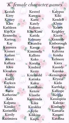 an image of the names of people in different languages on a white background with pink flowers