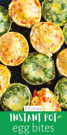 an image of egg bites with spinach and cheese