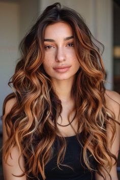 22 Stunning Caramel Balayage Hairstyles That Will Make You Want to Go Lighter Dark Honey Balayage Caramel Hair, Caramel Balayage Long Hair, Copper Balayage Brunette, Balayage Caramel, Women's Haircuts, Warm Hair Color, Warm Balayage, Balayage Hairstyles, Blonde Hair Transformations