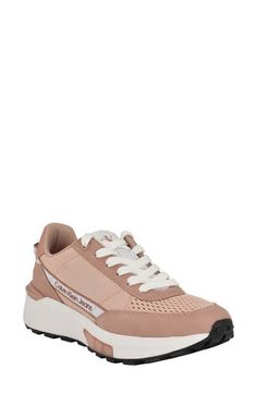 Logo details add a signature flourish to a go-to sneaker with roots in classic athletic footwear. Lace-up style Synthetic upper/textile lining/synthetic sole Imported A Signature, Up Styles, Womens Shoes Sneakers, Womens Sneakers, Light Pink, Calvin Klein, Shoes Sneakers, Nordstrom, Lace Up