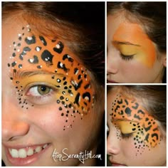 Face Paint With Stencils, Face Paint Adults, Cheetah Stencil, Easy Face Painting Designs, Animal Face Paintings, Face Painting Tips, Girl Face Painting, Face Painting Stencils