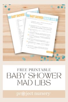 the baby shower mad list with free printables