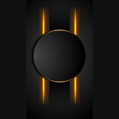 an abstract black background with gold lines and a round shape in the center, on top of a dark surface