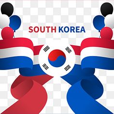 the south korea flag with two people holding each other