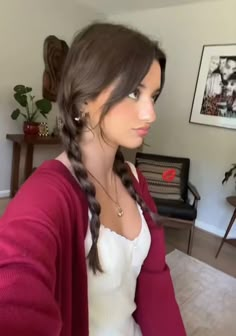 Brown Hairstyles For School, Brown Hair Hairstyles Braids, School Hairstyles Big Forehead, Long Hairstyles Brown Hair, Cute Brown Hairstyles, P E Outfits For School, October Hairstyles, Day 2 Hairstyles, Hairstyles Hair Up