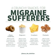 Migraine Friendly Snacks, Migraine Awareness Month June, Smoothies For Migraines, Foods That Help With Migraines, Homeopathic Migraine Relief, Food To Help With Migraines, Migraine Foods To Avoid, Foods For Migraine Relief, Migraine Meal Plan