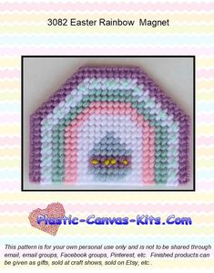 Stitch up this fun magnet for Easter! Made with 7-count plastic canvas and worsted-weight yarn. Skill Level: Easy PDF Downloads are available as soon as you buy the product. PDF viewing software such as Acrobat is needed to view patterns. Pattern by Mail comes to directly to you via USPS. We put all our patterns in a plastic protective sleeve for added protection when mailed. A Kit includes everything needed to make one magnet (7-count plastic canvas, worsted weight yarn, magnet, plastic canvas needle and full instructions and graphs). Finished Size: 3" Tall and 4" Wide Rainbow Magnet, Fun Magnets, Canvas Patterns, Worsted Weight Yarn, Worsted Weight, Plastic Canvas, Pdf Download, Sell On Etsy, Magnets