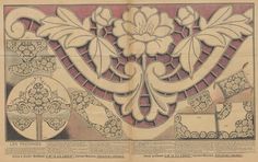 an old book with decorative designs on the page and in it's pages are cut out