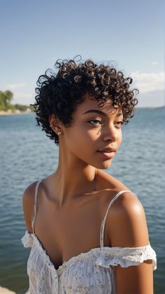 Super Short Curly Hair, Curly Asymmetrical, Curls Volume, Hair 2025, Hair Motivation, Natural Hair Cuts