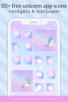 Free unicorn aesthetic app icons for iphone, andrroid and ipad Unicorn Aesthetic, Whimsical Wallpaper, Throw Pillow Combinations, App Icons For Iphone, Icons For Iphone, Diy Fireplace Makeover, Aesthetic App Icons, Girly Apartment Decor, Boho Chic Living Room