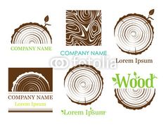 tree rings with different logos on them for company identity or logo design, suitable to be used in various projects