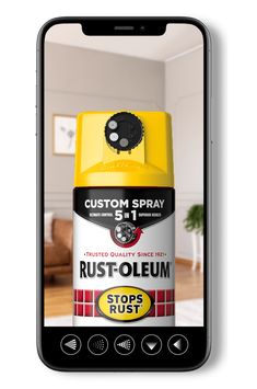 an iphone with a yellow spray bottle on it's screen and the text, custom spray