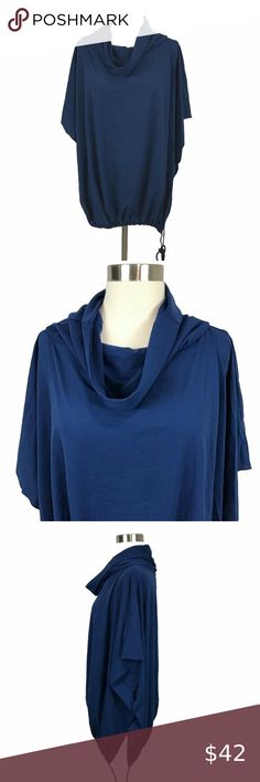 Sunflair Beach Fashion Navy Blue Cowl Neck Cover Up Top Size 10 Drawcord Light Neck Cover, Beach Fashion, Fun Fashion, Beach Style, Cowl Neck, Cool Style, Cover Up, Fashion Jewelry, Navy Blue